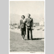Photograph of Koji Ariyoshi and his bride at Manzanar (ddr-csujad-47-76)