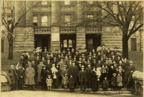 A group gathered in front of a building (ddr-densho-293-20)
