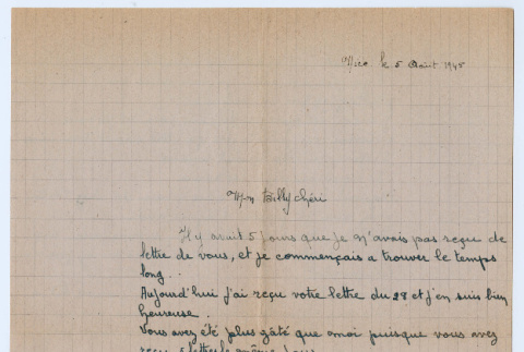 Letter to Bill Iino from Jany Lore (ddr-densho-368-772)