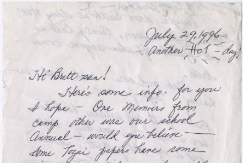 Letter from Massie to Brett Kuwada (ddr-densho-560-4)