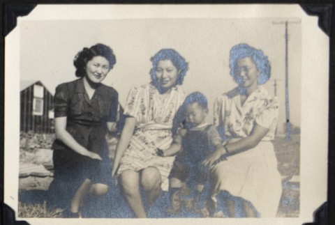Three women and a toddler (ddr-densho-542-594)