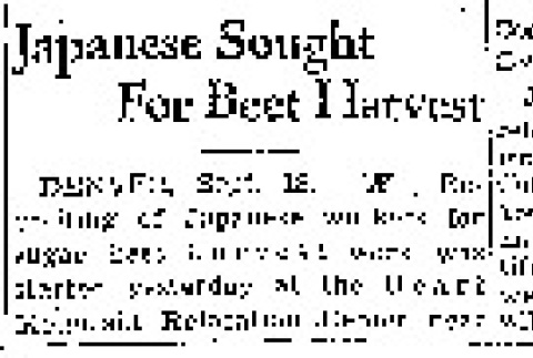 Japanese Sought For Beet Harvest (September 18, 1942) (ddr-densho-56-845)
