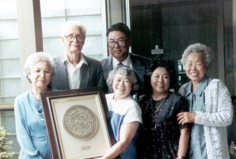 Floyd Schmoe receiving Hiroshima Peace Prize (ddr-densho-26-5)