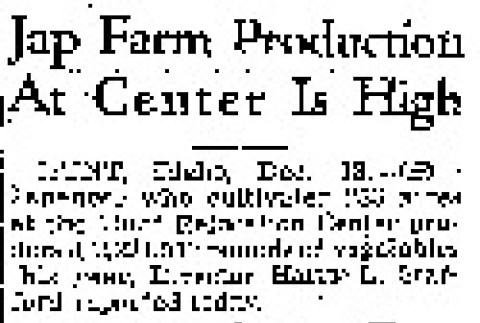 Jap Farm Production At Center Is High (December 18, 1943) (ddr-densho-56-1000)