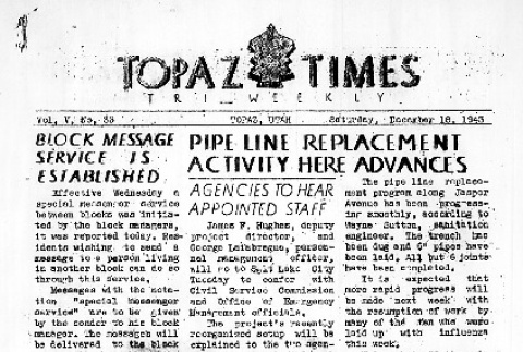 Topaz Times Vol. V No. 33 (December 18, 1943) (ddr-densho-142-252)