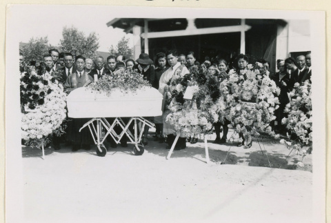 Mourners at Helen Huoko Watanabe's funeral (ddr-densho-37-1720)