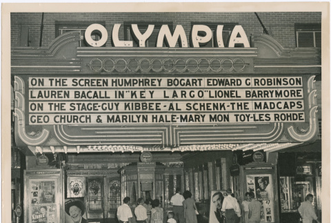 The Olympia Theater advertising Mary Mon Toy's performance (ddr-densho-367-75)