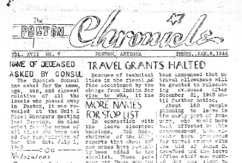 Poston Chronicle Vol. XVII No. 7 (January 6, 1944) (ddr-densho-145-454)