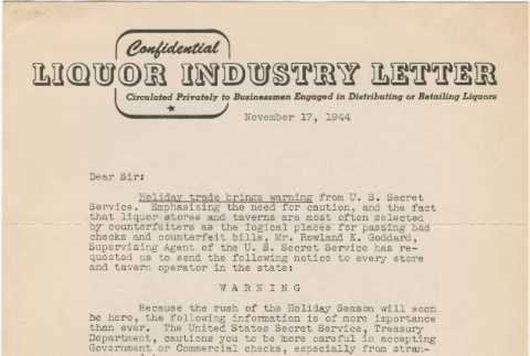 Liquor Industry Letter (ddr-densho-319-604)