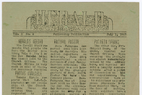 New Herald Vol. 3 No. 2 (July 1, 1945) (ddr-densho-483-88)