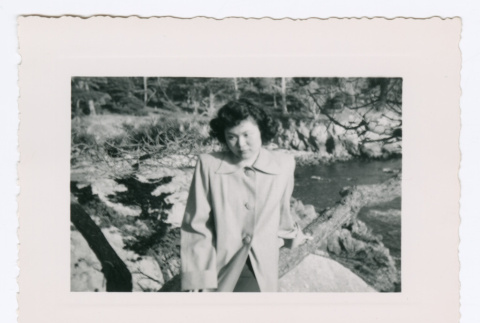 Lillie (Yamato) Komai at the California Coast (ddr-densho-562-61)