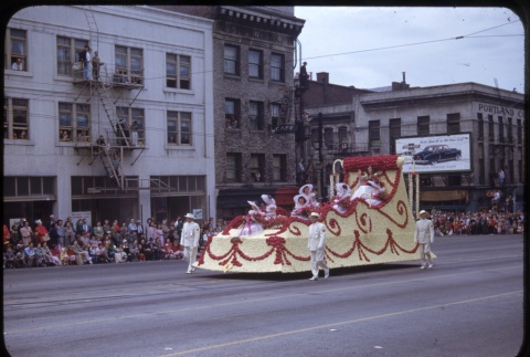 Portland Rose Festival Parade- float 4 Queen and Court (ddr-one-1-143)