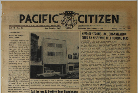 Pacific Citizen, Vol. 48, No. 26 (June 26, 1959) (ddr-pc-31-26)