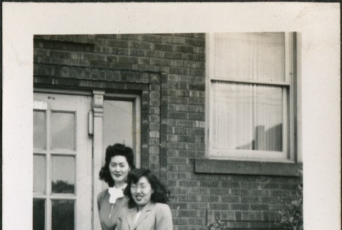 Two women outside a building (ddr-densho-298-107)