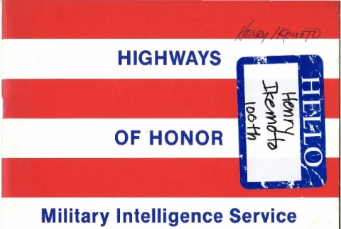 Highways of honor, Military Intelligence Service, 442nd Regimental Combat Team, 100th Infantry Battalion (ddr-csujad-1-185)