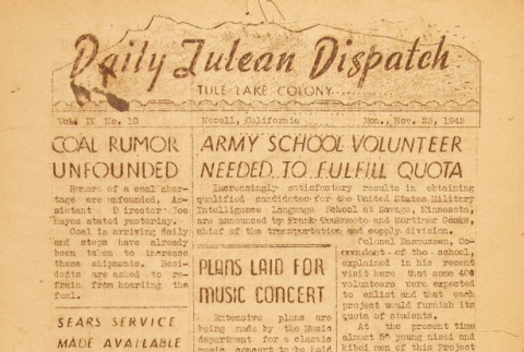 Tulean Dispatch Vol. IV No. 10 (November 23, 1942) (ddr-densho-65-106)