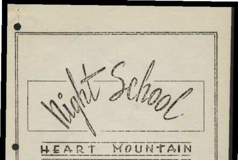 Night school bulletin, no. 1 (October 24, 1942) (ddr-csujad-55-661)