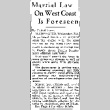 Martial Law On West Coast is Foreseen (February 11, 1942) (ddr-densho-56-617)