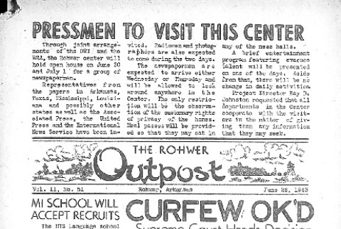 Rohwer Outpost Vol. II No. 51 (June 26, 1943) (ddr-densho-143-74)