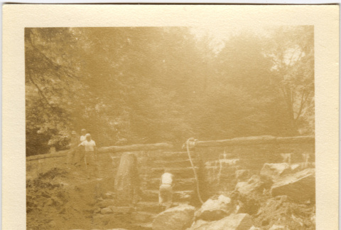 Men working on retaining wall and staircase (ddr-densho-377-1365)