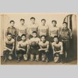 Basketball team in team jerseys (ddr-densho-348-4)