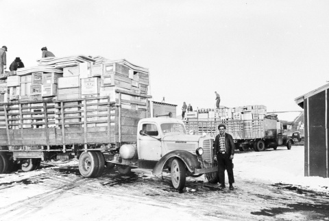 Truck outside warehouse area (ddr-densho-37-121)