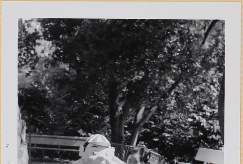 Leslie Shiomi with Tweedledum (ddr-densho-522-585)
