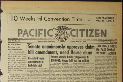 Pacific Citizen, Vol. 42, No. 25 (June 22, 1956) (ddr-pc-28-25)