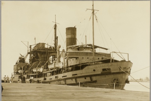Dredger ship at a dock (ddr-njpa-13-421)