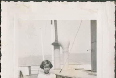 Two girls on the deck of a ferry (ddr-densho-316-6)
