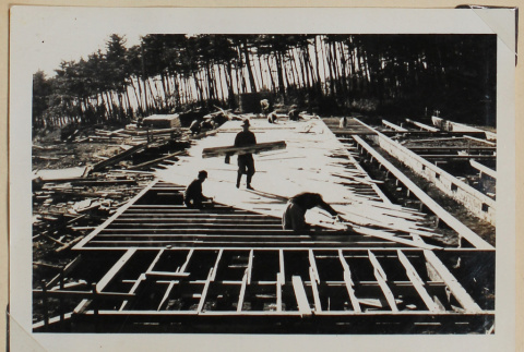Construction work on a building floor (ddr-densho-433-676)