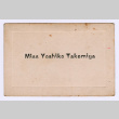 Yoshiko Takemiya's graduation name card (ddr-densho-550-116)