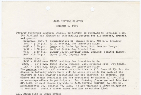 Seattle Chapter, JACL Newsletter, October 1, 1963 (ddr-sjacl-1-62)