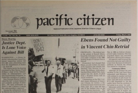 Pacific Citizen, Vol. 104, No. 18 (May 8, 1987) (ddr-pc-59-18)