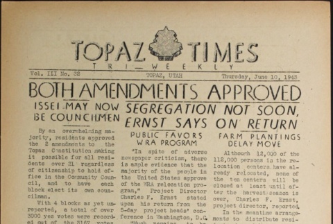Topaz Times Vol. III No. 32 (June 10, 1943) (ddr-densho-142-170)