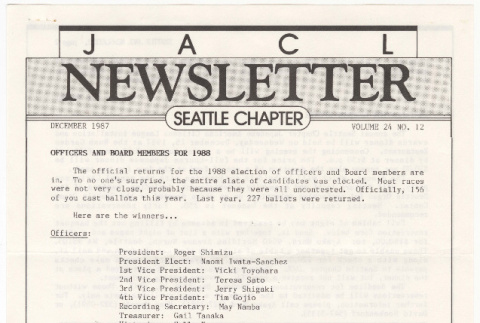 Seattle Chapter, JACL Reporter, Vol. 24, No. 12, December 1987 (ddr-sjacl-1-368)