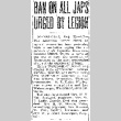 Ban On All Japs Urged By Legion (August 23, 1943) (ddr-densho-56-960)