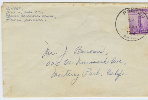 Envelope addressed to John Bonomi (ddr-janm-21-72)