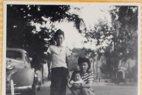 Woman with baby and boy (ddr-densho-522-36)