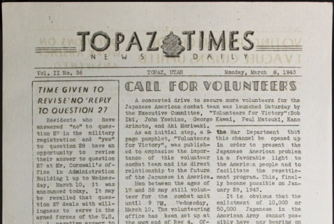 Topaz Times Vol. II No. 56 (March 8, 1943) (ddr-densho-142-119)