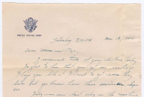 Letter from Tadashi Ishida to Mr. & Mrs. Y Ishida (ddr-densho-535-72)