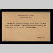 Postcard from U.S. Department of Justice to George Hideo Nakamura, July 5, 1950 (ddr-csujad-55-2449)