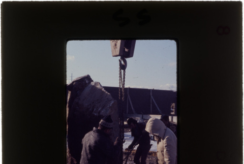 Moving a boulder at the Swansea project (ddr-densho-377-852)