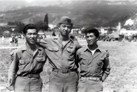 Three men in uniform (ddr-densho-474-229)