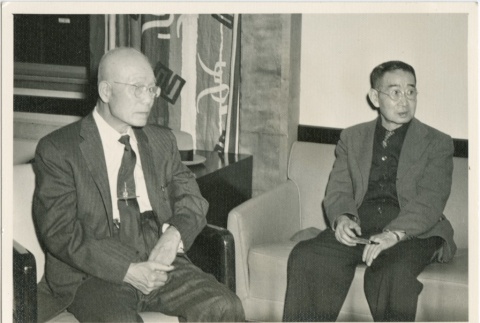 Masahide Yamashita sitting with another man (ddr-densho-296-4)