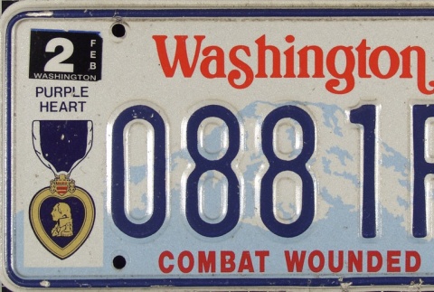 License plate given to Purple Heart recipients (ddr-densho-105-21)