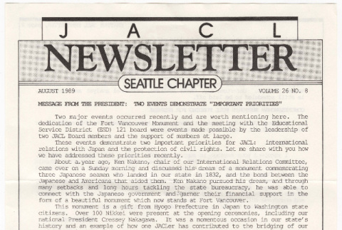 Seattle Chapter, JACL Reporter, Vol. 26, No. 8, August 1989 (ddr-sjacl-1-380)