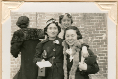 Photo of four women on steps (ddr-densho-341-72)