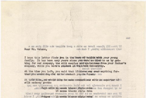 Letter from Tomoye Takahashi to Mr. Hatano (ddr-densho-424-41)