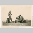 Soldiers socializing outside at camp (ddr-densho-368-136)